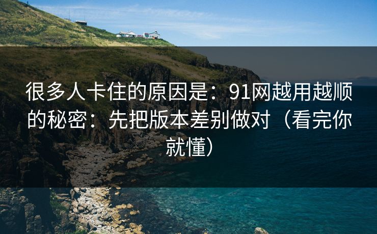 很多人卡住的原因是:91网越用越顺的秘密:先把版本差别做对(看完你就懂) 很多人卡住的原因是:91网越用越顺的秘密:先把版本差别做对(看完你就懂)