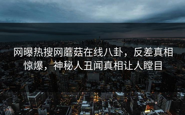 网曝热搜网蘑菇在线八卦，反差真相惊爆，神秘人丑闻真相让人瞠目